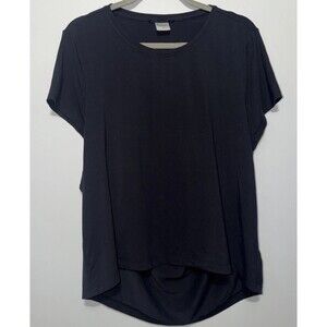 Athleta  Air Out Cinch Tee XL Open Back Gym Yoga Short Sleeve Top Shirt Black